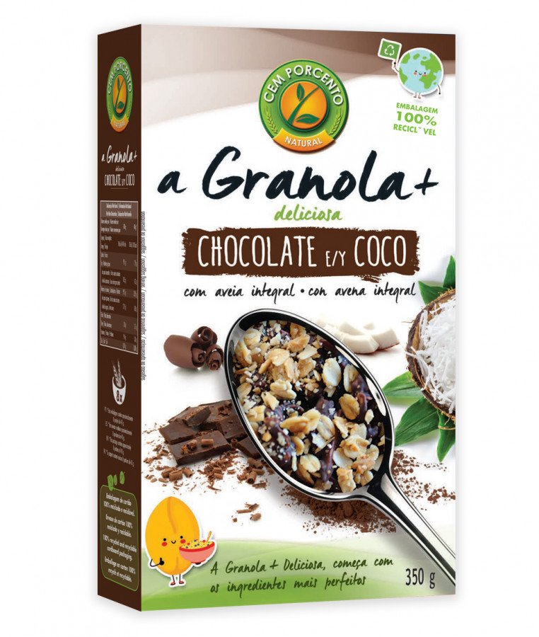 Granola Cem Porcento Chocolate e Coco 350 G Granola Cem Porcento Chocolate e Coco 350 G