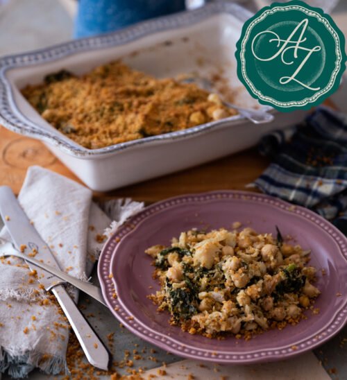Grão com Bacalhau, Grelos e Crumble de Broa- Para 2 Pessoas