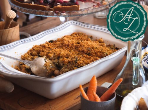 Grão com Bacalhau, Grelos e Crumble de Broa- Para 2 Pessoas