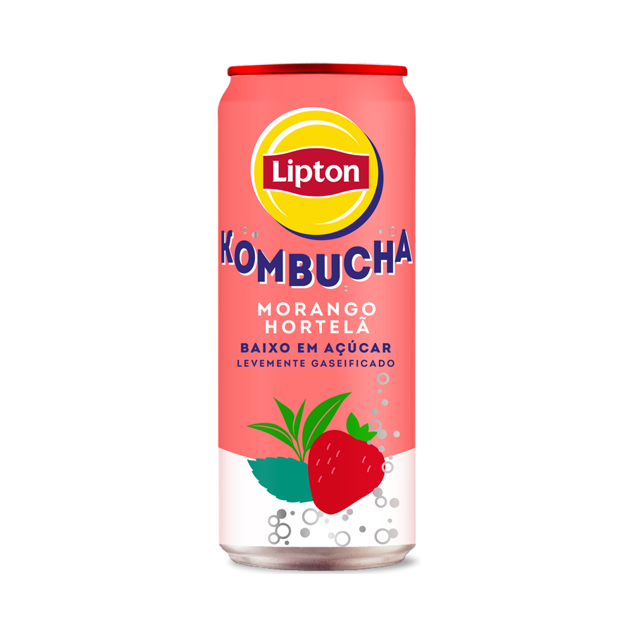 Lipton Kombucha Morango / HortelãLata33 Cl