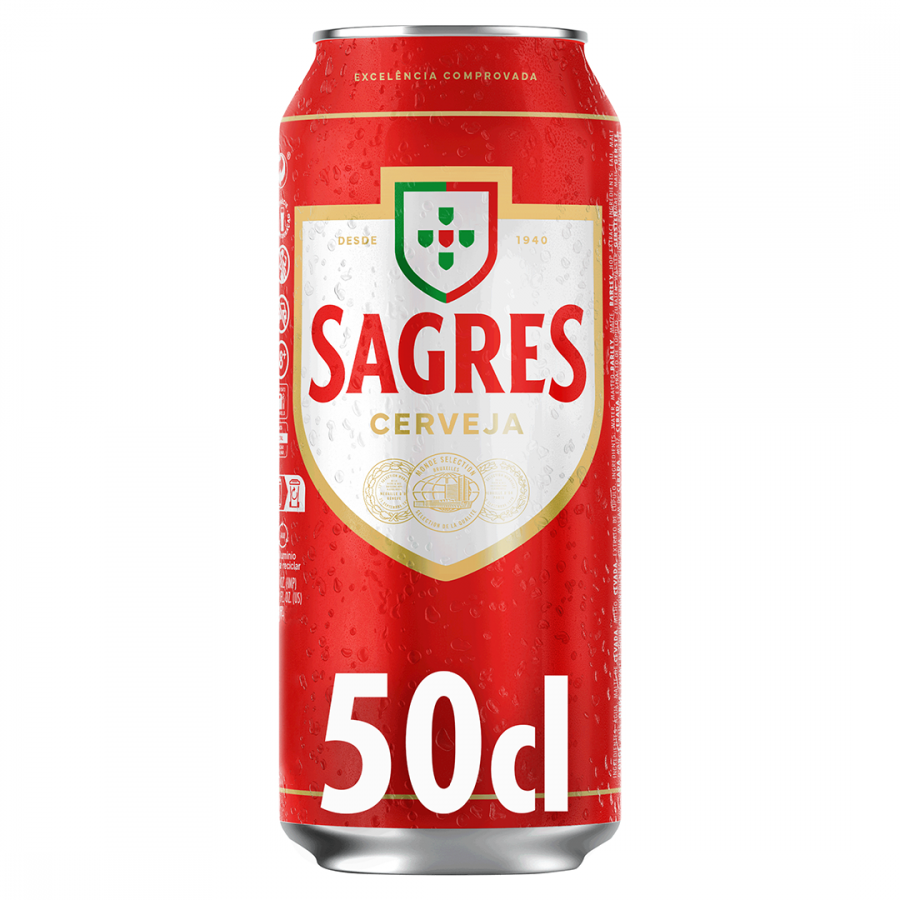 Cerveja com Álcool Sagres Lata 50 Cl